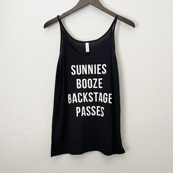 Bella Canvas Tops - Sunnies Booze Backstage Passes Racerback Tank Small